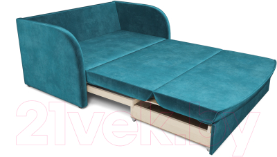 Диван Mebel-Ars Малютка (бархат сине-зеленый Star Velvet 43 Black Green)