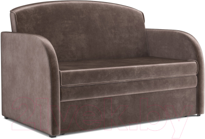 Диван Mebel-Ars Малютка (бархат серо-шоколадный Star Velvet 60 Cofee) - фото
