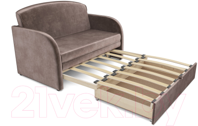 Диван Mebel-Ars Малютка (бархат серо-шоколадный Star Velvet 60 Cofee)