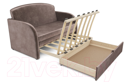 Диван Mebel-Ars Малютка (бархат серо-шоколадный Star Velvet 60 Cofee)