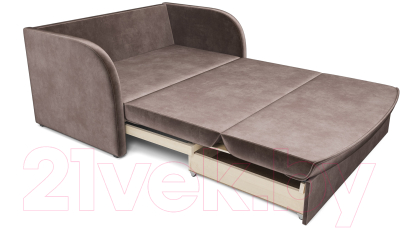 Диван Mebel-Ars Малютка (бархат серо-шоколадный Star Velvet 60 Cofee)