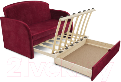 Диван Mebel-Ars Малютка (бархат красный Star Velvet 3 Dark Red)