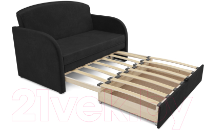 Диван Mebel-Ars Малютка (велюр черный НВ-178 17)