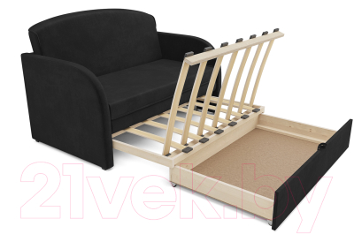 Диван Mebel-Ars Малютка (велюр черный НВ-178 17)