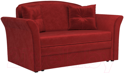 Диван Mebel-Ars Малютка №2 (бархат красный Star Velvet 3 Dark Red) - фото