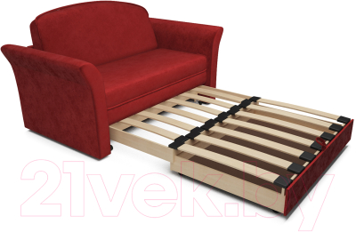 Диван Mebel-Ars Малютка №2 (бархат красный Star Velvet 3 Dark Red)