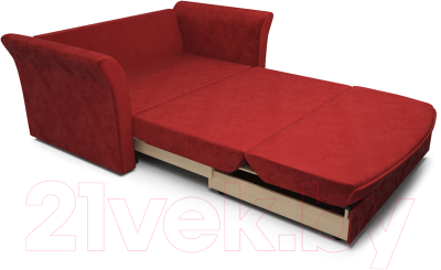 Диван Mebel-Ars Малютка №2 (бархат красный Star Velvet 3 Dark Red)
