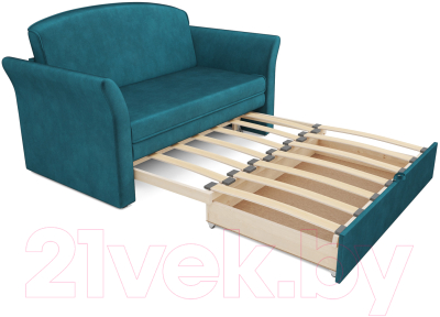 Диван Mebel-Ars Малютка №2 (бархат сине-зеленый Star Velvet 43 Black Green)