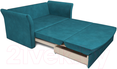 Диван Mebel-Ars Малютка №2 (бархат сине-зеленый Star Velvet 43 Black Green)