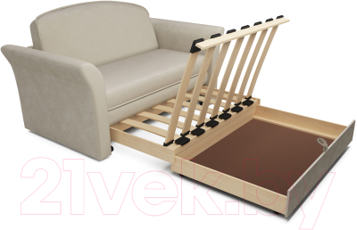 Диван Mebel-Ars Малютка №2 (бархат бежевый Star Velvet 6 Light Beige)