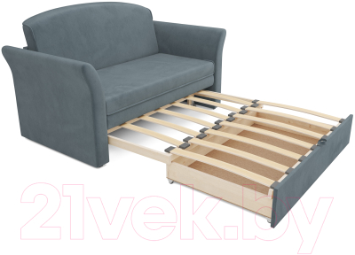 Диван Mebel-Ars Малютка №2 (велюр серо-синий HB-178 26)