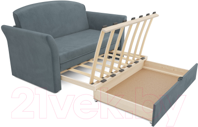 Диван Mebel-Ars Малютка №2 (велюр серо-синий HB-178 26)