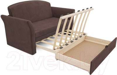 Диван Mebel-Ars Малютка №2 (велюр молочный шоколад НВ-178 13)