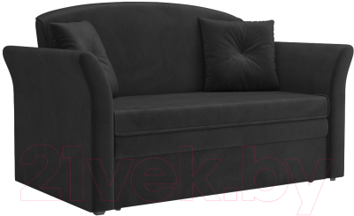 Диван Mebel-Ars Малютка №2 (велюр черный НВ-178 17) - фото