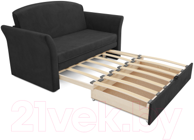 Диван Mebel-Ars Малютка №2 (велюр черный НВ-178 17)