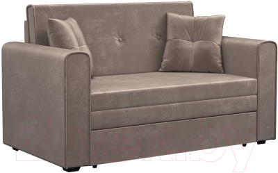 Диван Mebel-Ars Санта (бархат серо-шоколадный Star Velvet 60 Cofee) - фото