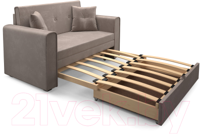 Диван Mebel-Ars Санта (бархат серо-шоколадный Star Velvet 60 Cofee)