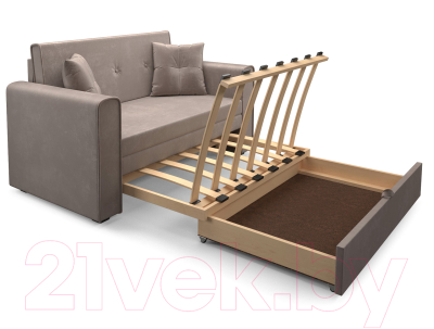 Диван Mebel-Ars Санта (бархат серо-шоколадный Star Velvet 60 Cofee)