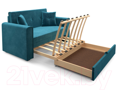 Диван Mebel-Ars Санта (бархат сине-зеленый Star Velvet 43 Black Green)