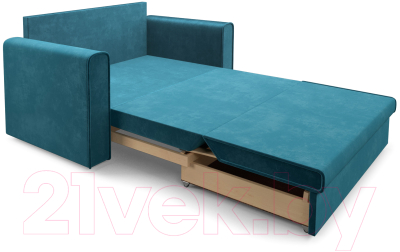 Диван Mebel-Ars Санта (бархат сине-зеленый Star Velvet 43 Black Green)