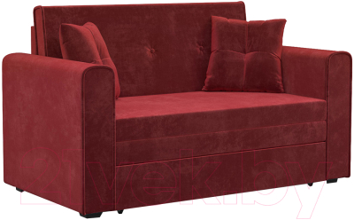Диван Mebel-Ars Санта (бархат красный Star Velvet 3 Dark Red) - фото