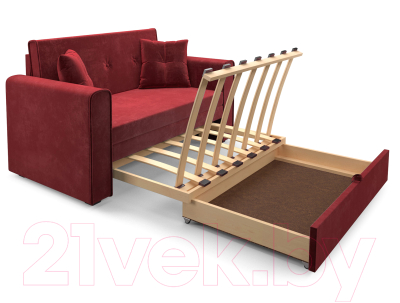 Диван Mebel-Ars Санта (бархат красный Star Velvet 3 Dark Red)