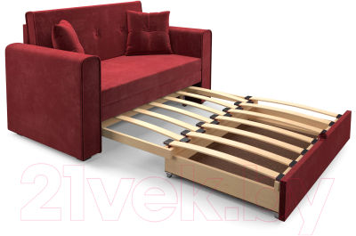 Диван Mebel-Ars Санта (бархат красный Star Velvet 3 Dark Red)