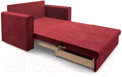 Диван Mebel-Ars Санта (бархат красный Star Velvet 3 Dark Red)