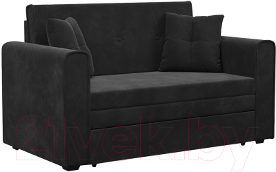 Диван Mebel-Ars Санта (велюр черный НВ-178 17) - фото