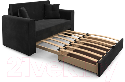 Диван Mebel-Ars Санта (велюр черный НВ-178 17)