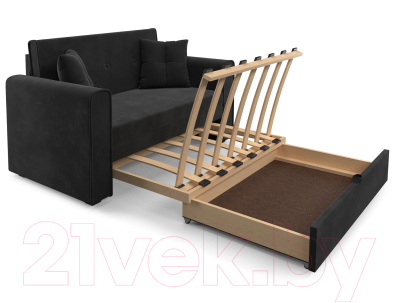 Диван Mebel-Ars Санта (велюр черный НВ-178 17)