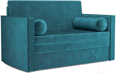 Диван Mebel-Ars Санта №2 (бархат сине-зеленый Star Velvet 43 Black Green) - фото