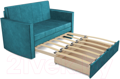 Диван Mebel-Ars Санта №2 (бархат сине-зеленый Star Velvet 43 Black Green)