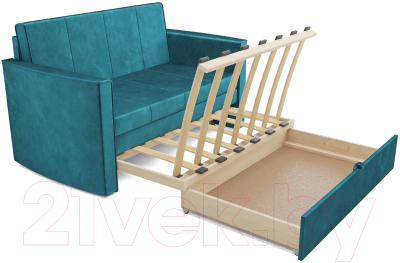 Диван Mebel-Ars Санта №2 (бархат сине-зеленый Star Velvet 43 Black Green)