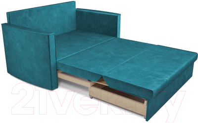 Диван Mebel-Ars Санта №2 (бархат сине-зеленый Star Velvet 43 Black Green)