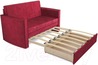 Диван Mebel-Ars Санта №2 (бархат красный Star Velvet 3 Dark Red)