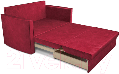 Диван Mebel-Ars Санта №2 (бархат красный Star Velvet 3 Dark Red)