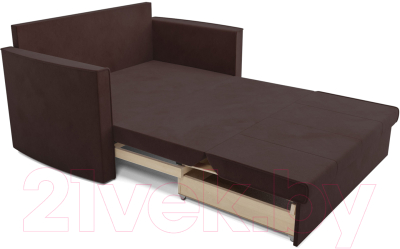 Диван Mebel-Ars Санта №2 (велюр шоколадный НВ-178 16)