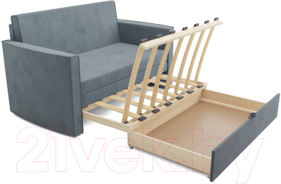 Диван Mebel-Ars Санта №2 (велюр серо-синий НВ-178 26)