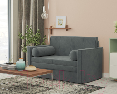 Диван Mebel-Ars Санта №2 (велюр серо-синий НВ-178 26)