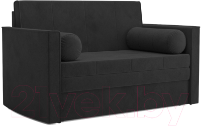 Диван Mebel-Ars Санта №2 (велюр черный НВ-178 17) - фото