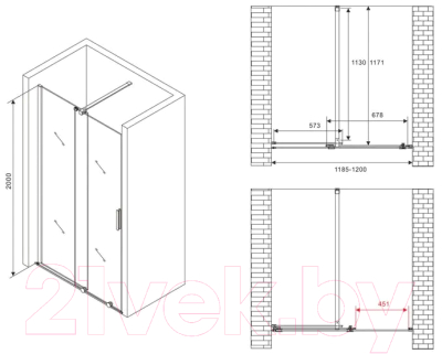 Душевая дверь Abber Komfort AG90120