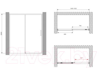 Душевая дверь Abber Komfort AG93150