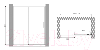 Душевая дверь Abber Komfort AG93170B