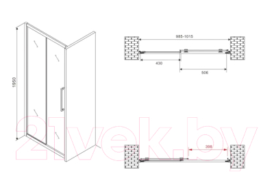 Душевая дверь Abber Schwarzer Diamant AG30100H