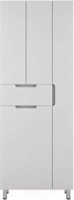 Шкаф-пенал для ванной Style Line Оптима 70 (напольный, корзина, отделение для халата) - фото