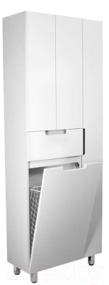 Шкаф-пенал для ванной Style Line Оптима 70 (напольный, корзина, отделение для халата)