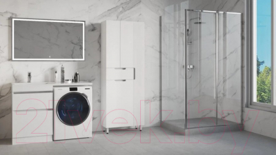 Шкаф-пенал для ванной Style Line Оптима 70 (напольный, корзина, отделение для халата)