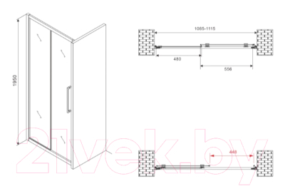 Душевая дверь Abber Schwarzer Diamant AG30110MH