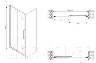 Душевая дверь Abber Schwarzer Diamant AG30120H